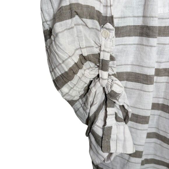 Lane Bryant Blouse Women's 18/20 Striped Button Up Collared Casual Shirt - Picture 4 of 10